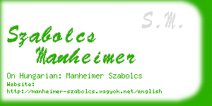 szabolcs manheimer business card